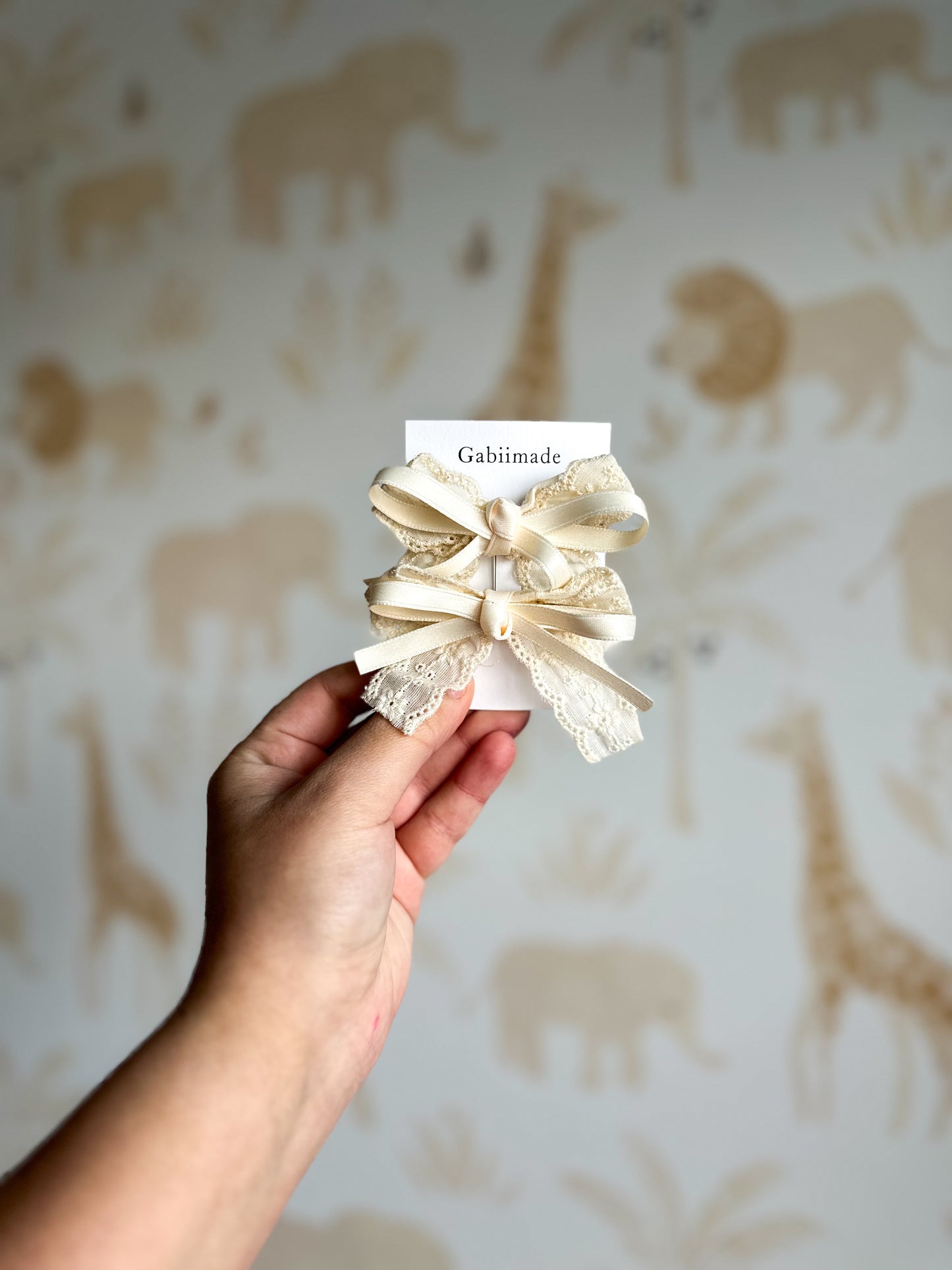 Lace Cream Hair Clip set