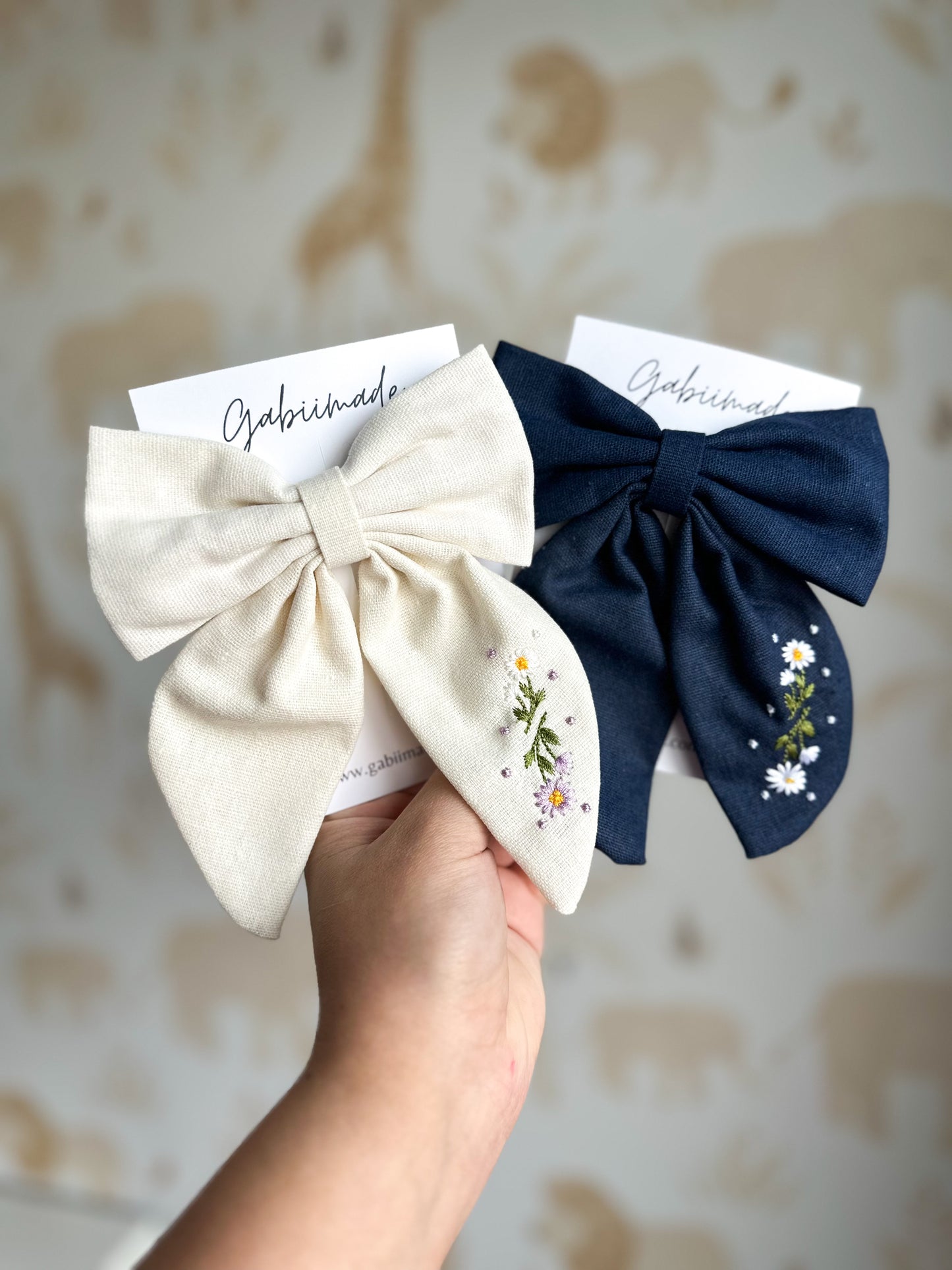 Embroidery Cotton Large Sailor Bow