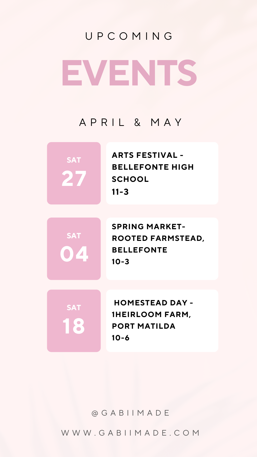 Upcoming Events