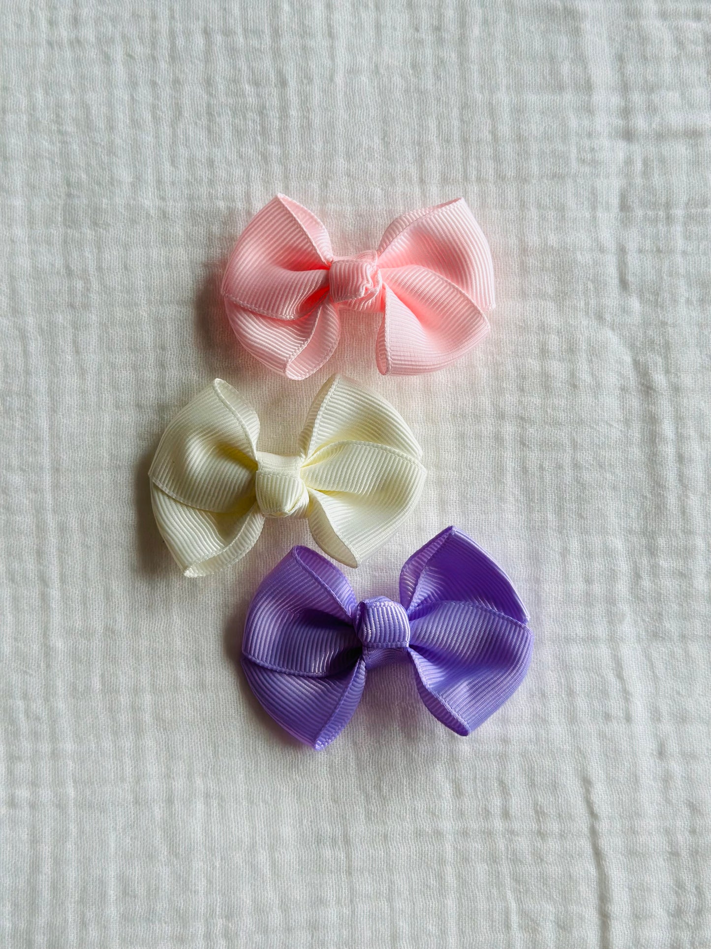 Double Tuxedo Bow Solid Colors set of 3