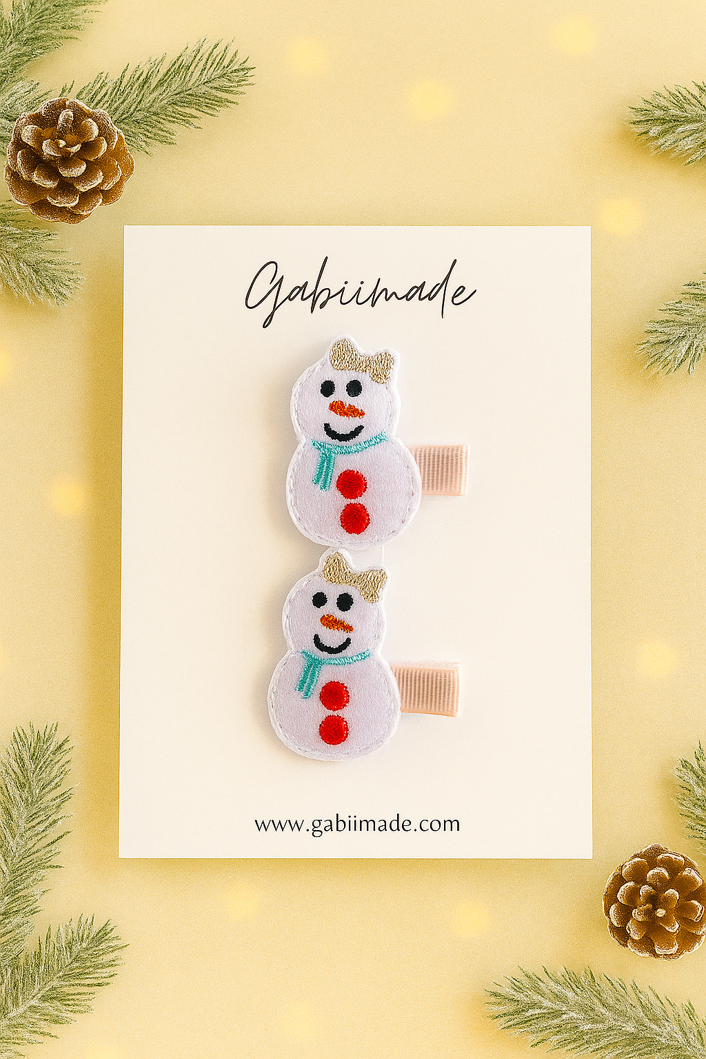 Embroidered hair clip matching set