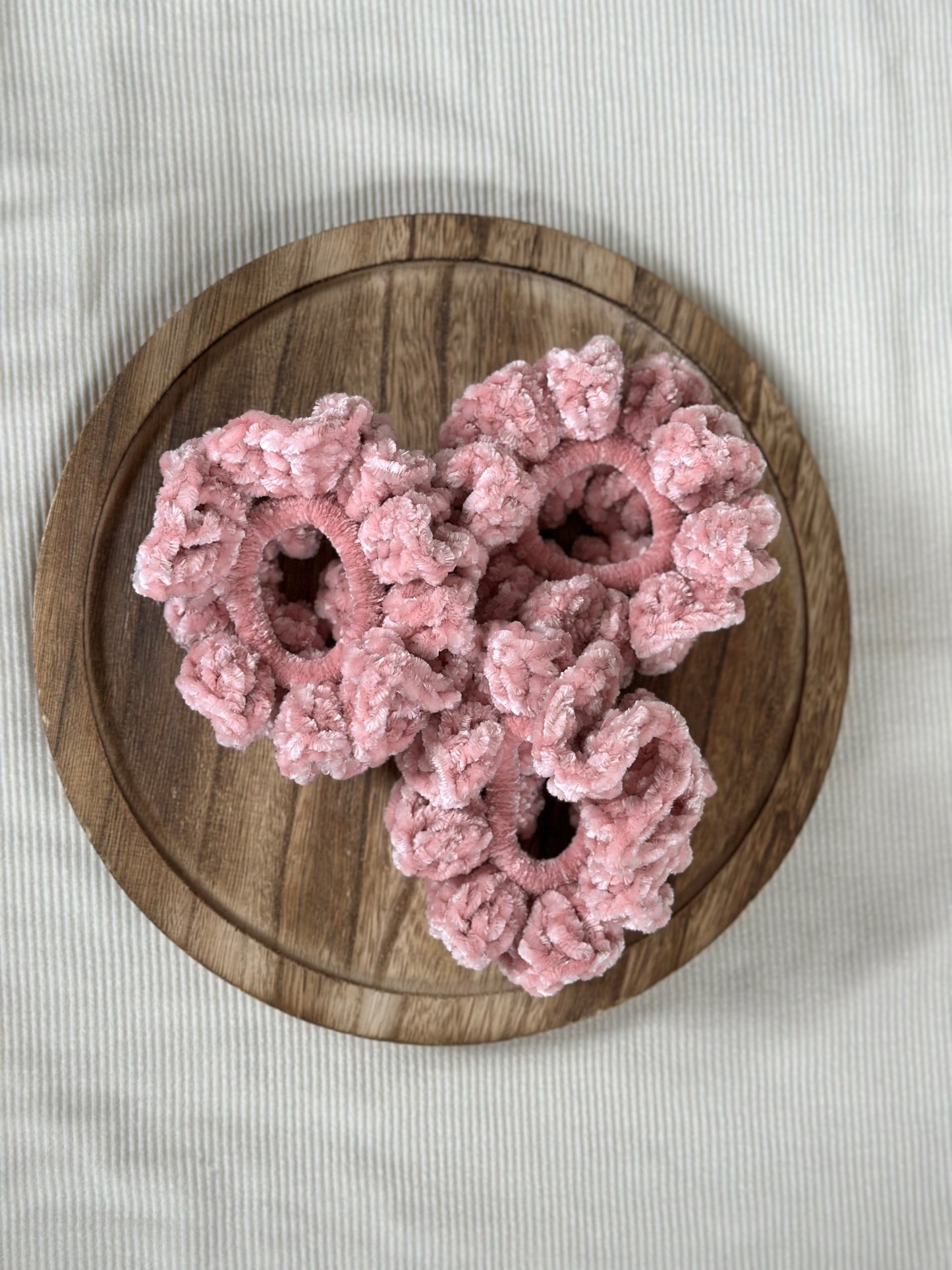 Light Pink Crochet Scrunchie