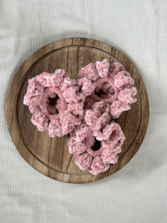 Light Pink Crochet Scrunchie