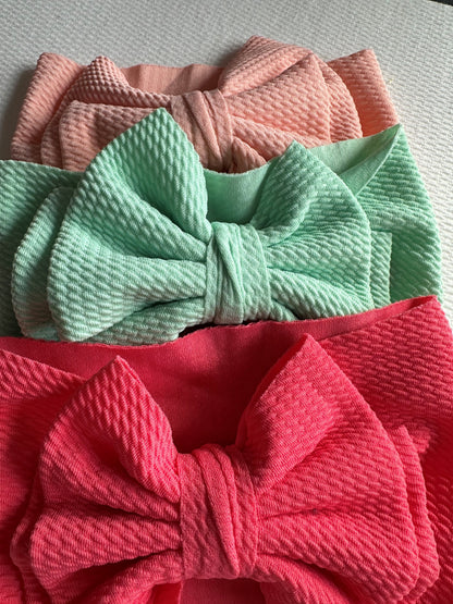 Baby headwrap headband with big bow Set of 3