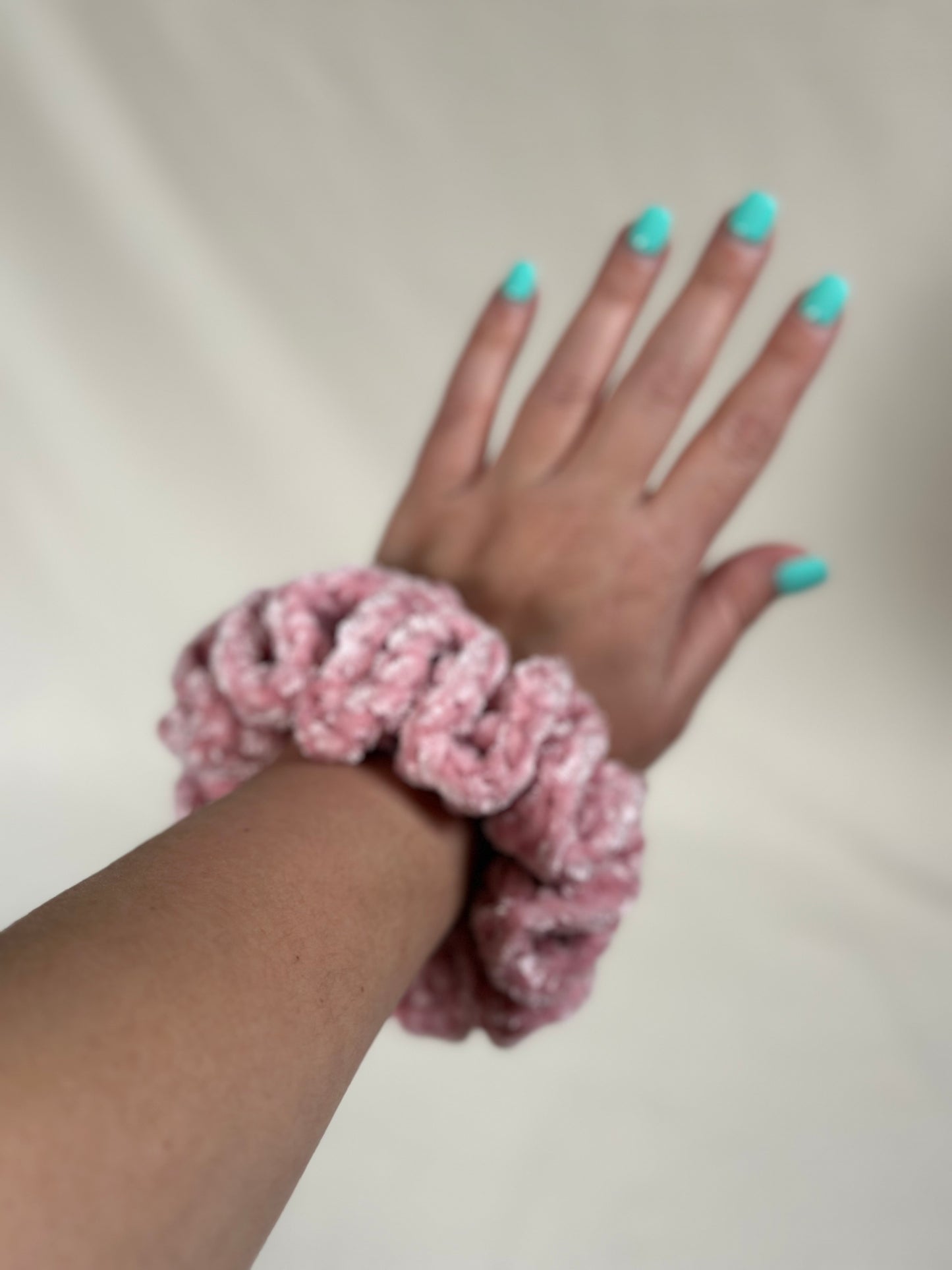 Light Pink Crochet Scrunchie