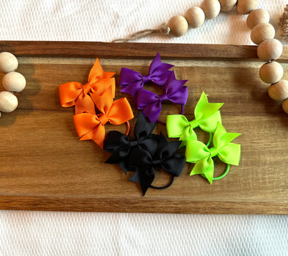 Pig tail hair tie bow set