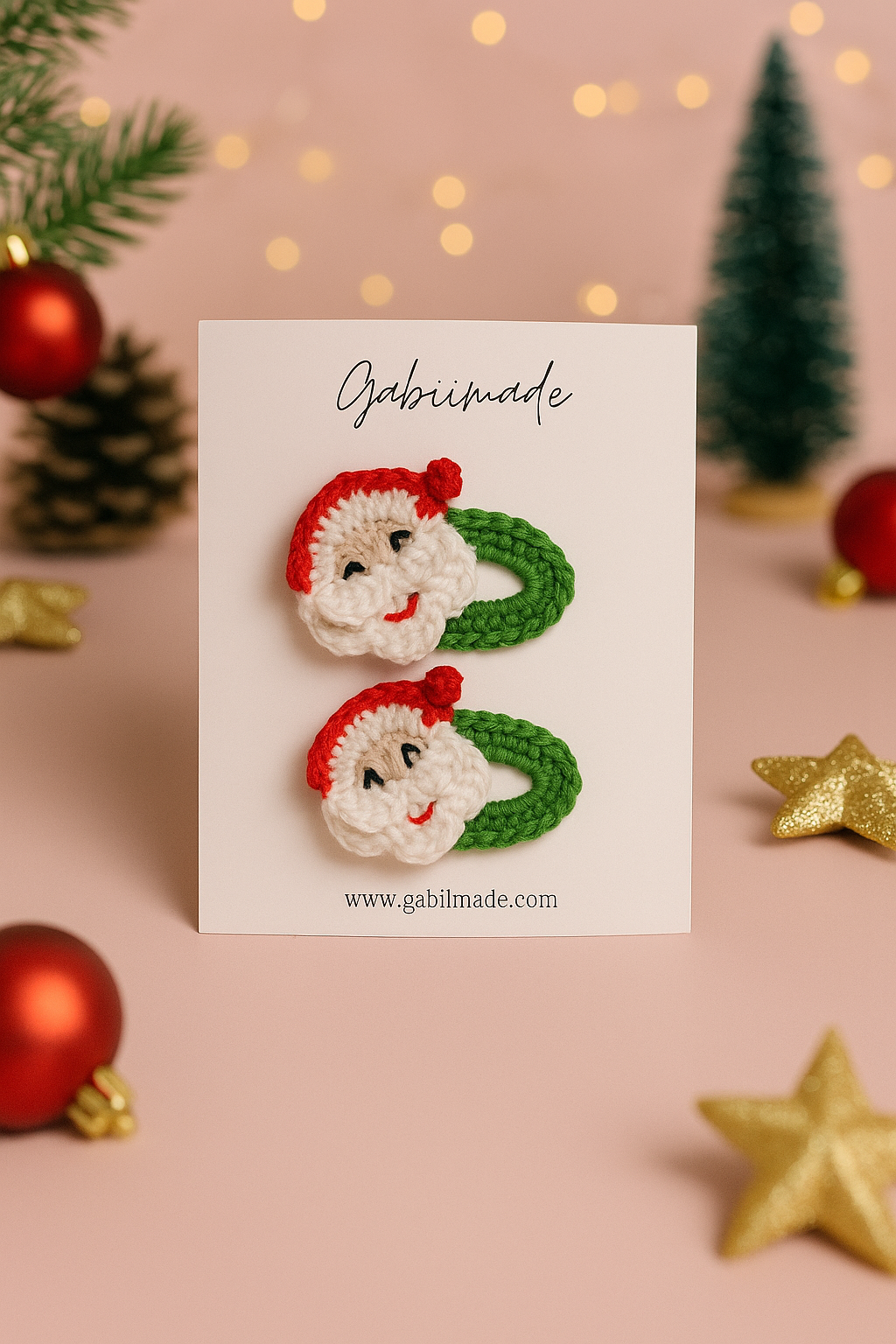 Crochet Christmas Hair Clip single