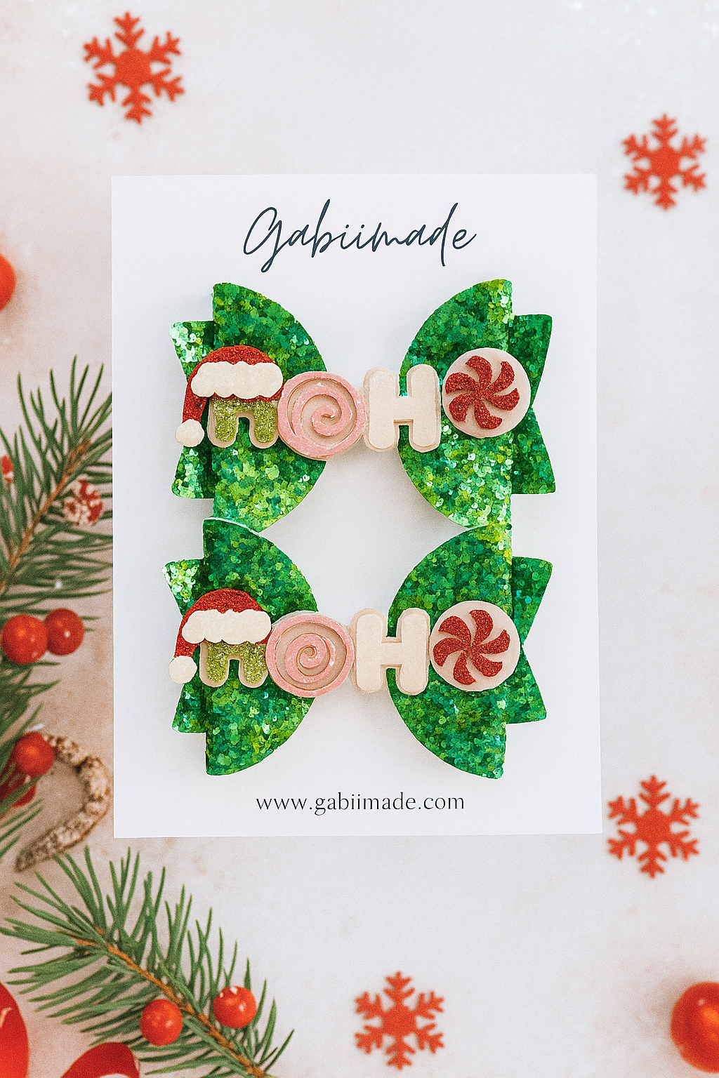 Faux Leather Hair clip matching set