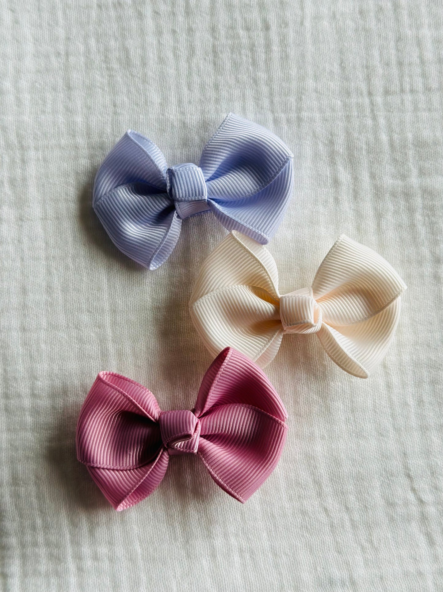 Double Tuxedo Bow Solid Colors set of 3