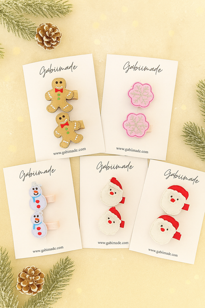 Embroidered hair clip matching set