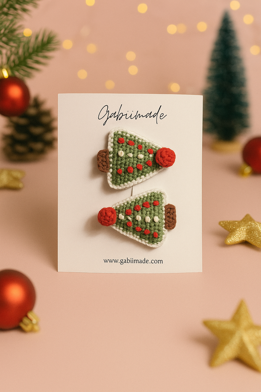 Crochet Christmas Hair Clip single