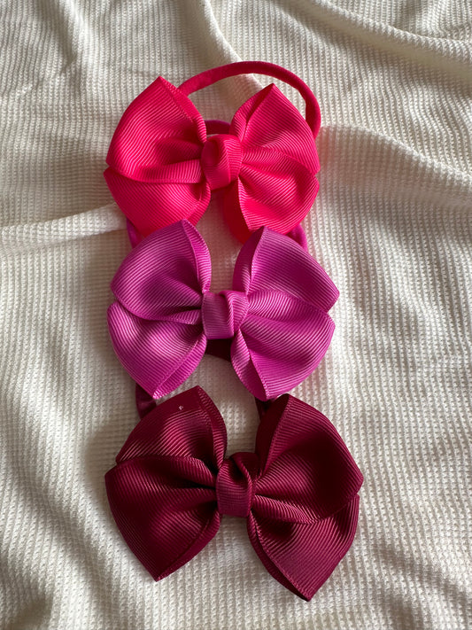 Baby Headband Bow Solid Color Bow  | Set Mia