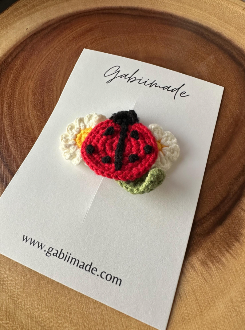 Crochet Hair Clip | Ladybug