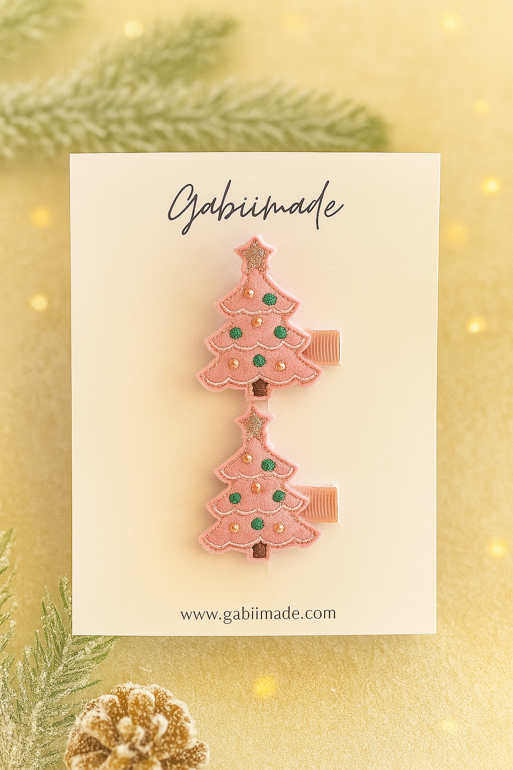 Embroidered hair clip matching set