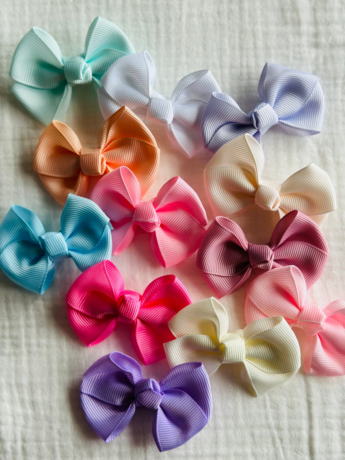 Double Tuxedo Bow Solid Colors set of 3