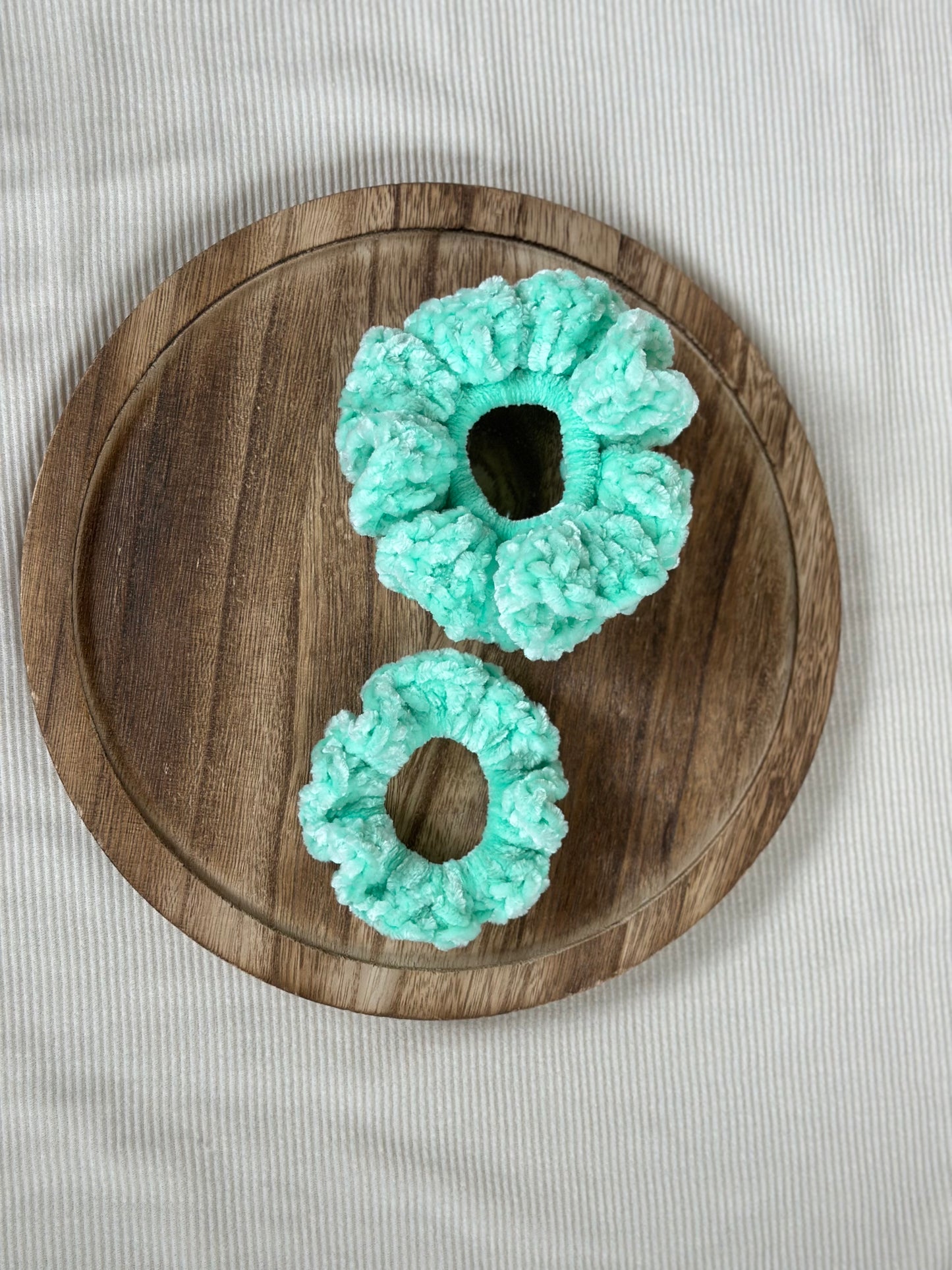 Mint Crochet Scrunchie