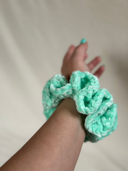 Mint Crochet Scrunchie