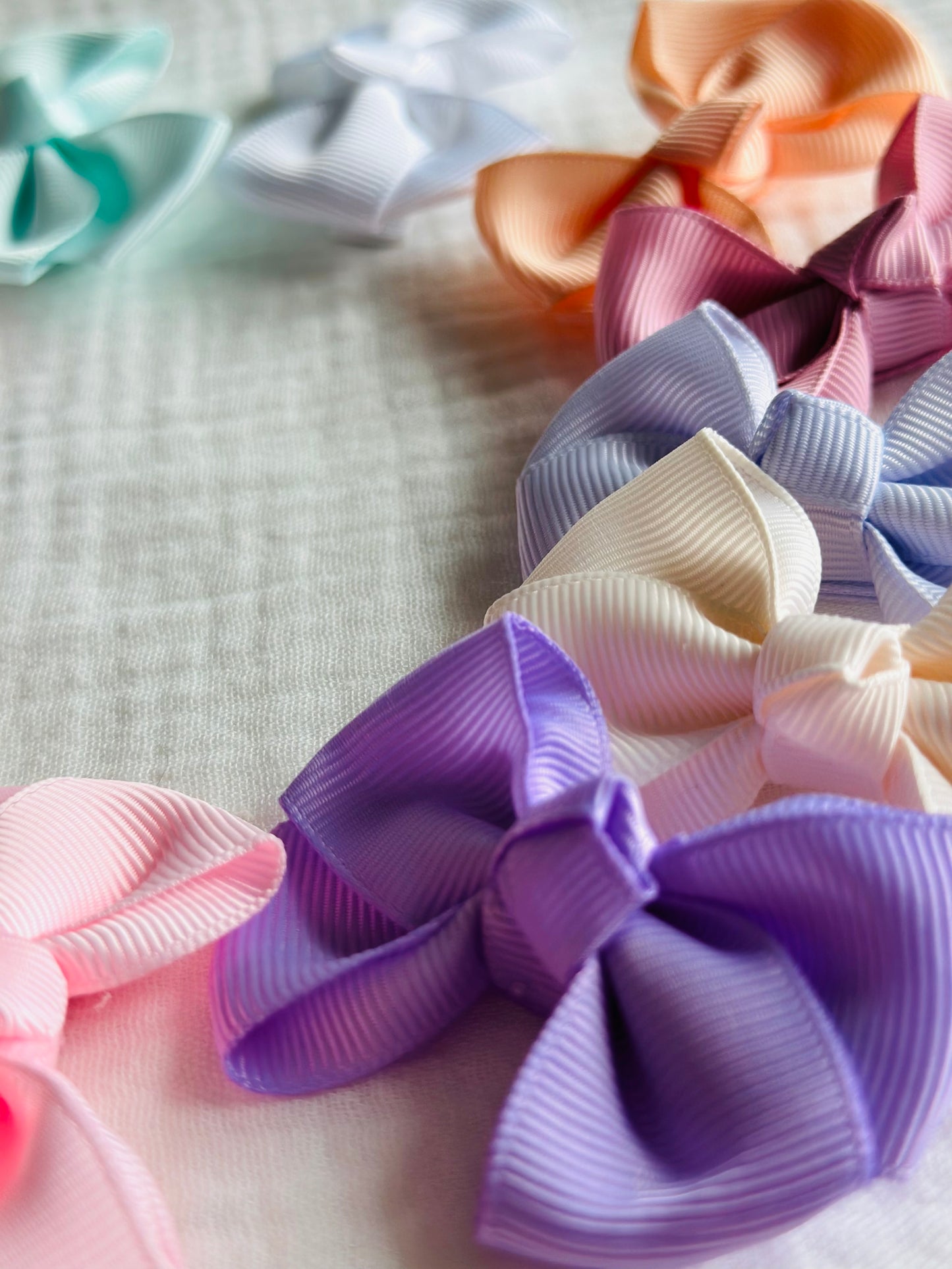 Double Tuxedo Bow Solid Colors set of 3