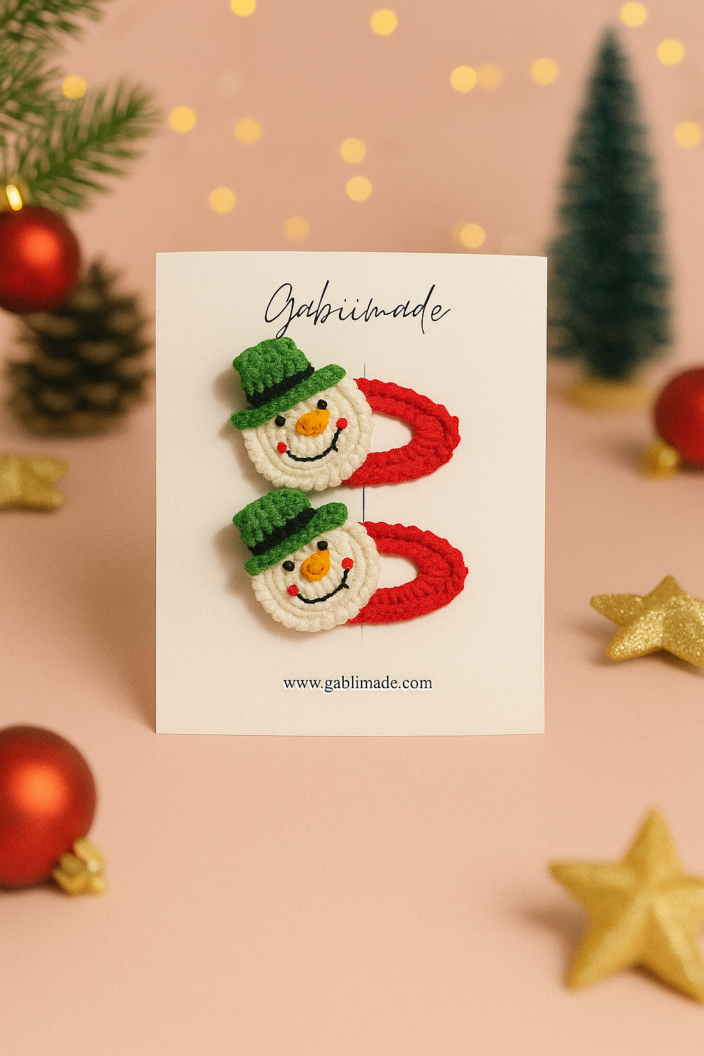 Crochet Christmas Hair Clip single