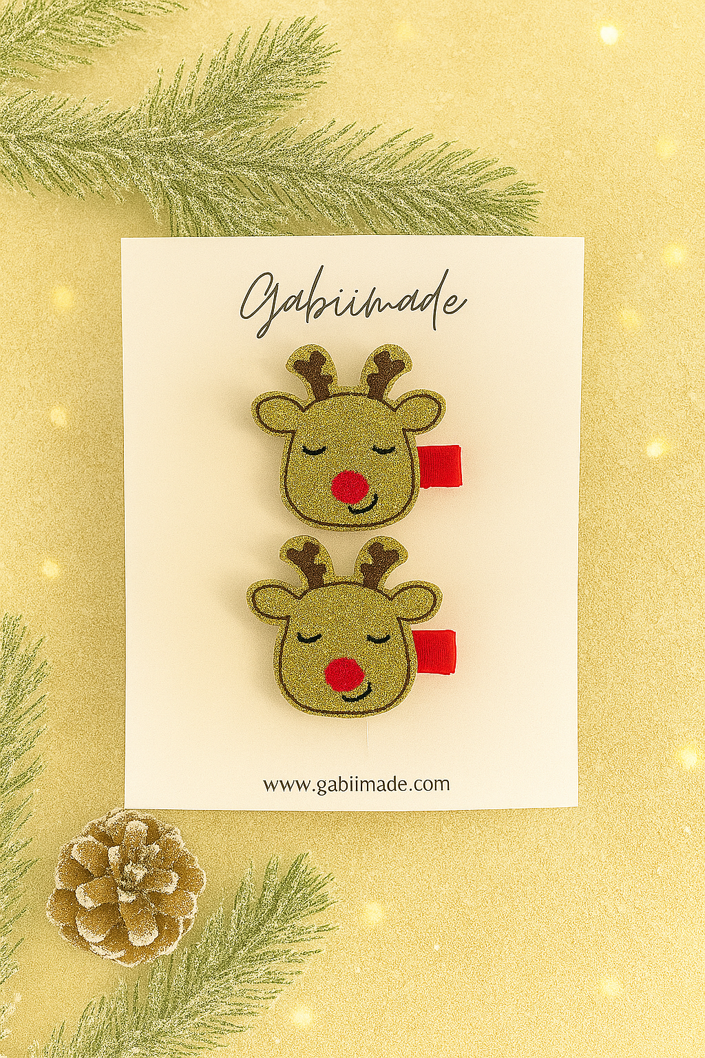 Embroidered hair clip matching set