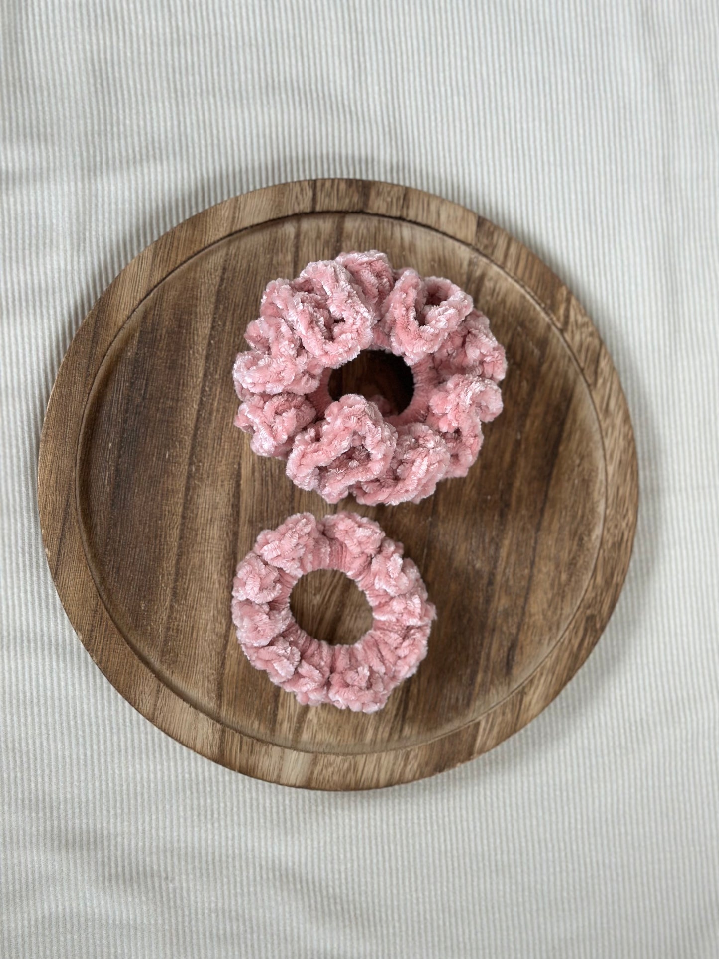 Light Pink Crochet Scrunchie