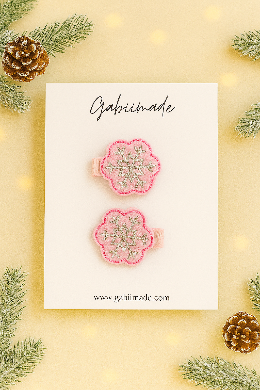 Embroidered hair clip matching set