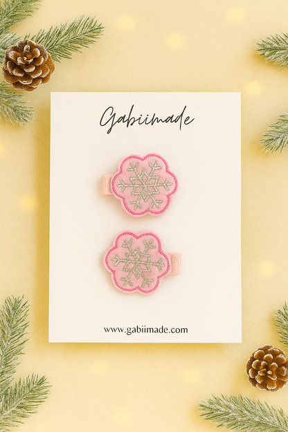 Embroidered hair clip matching set