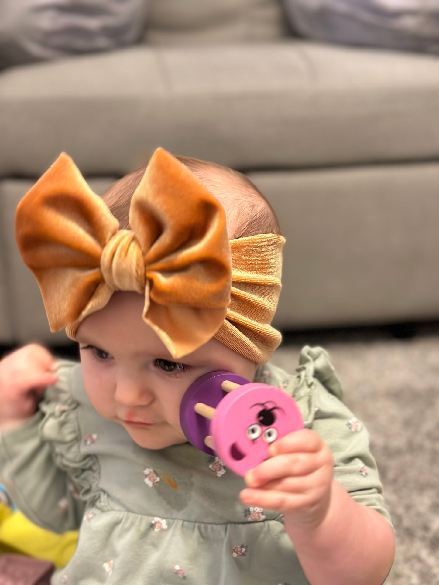 Baby Big Bow Velvet  Headband