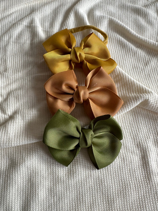 Baby Headband Bow Solid Color Bow  | Set Olivia