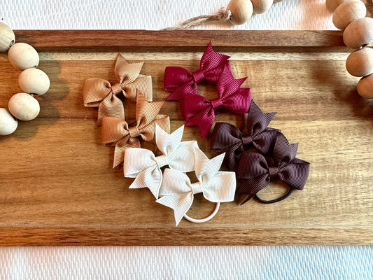 Pig tail hair tie bow set