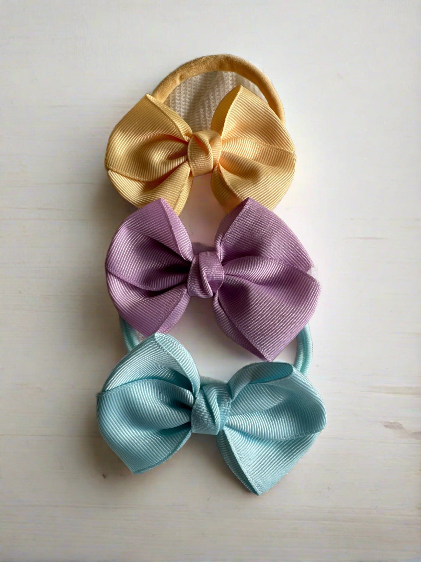 Baby Headband Bow Solid Color Bow  | Set Ava