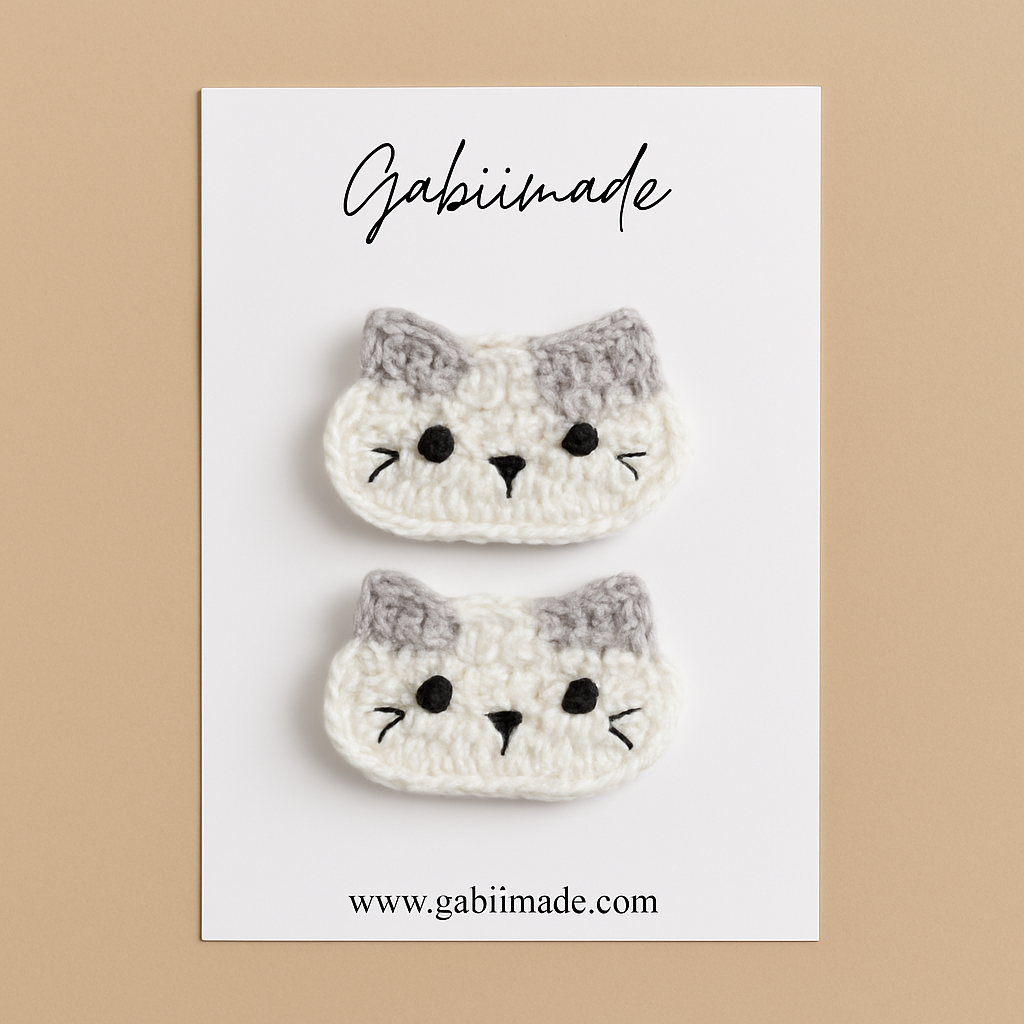 Crochet Cat Hair Clips