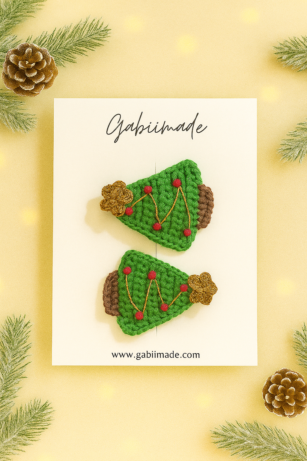 Crochet Christmas Hair Clip single