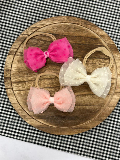 Headband Chiffon Bow set of 3