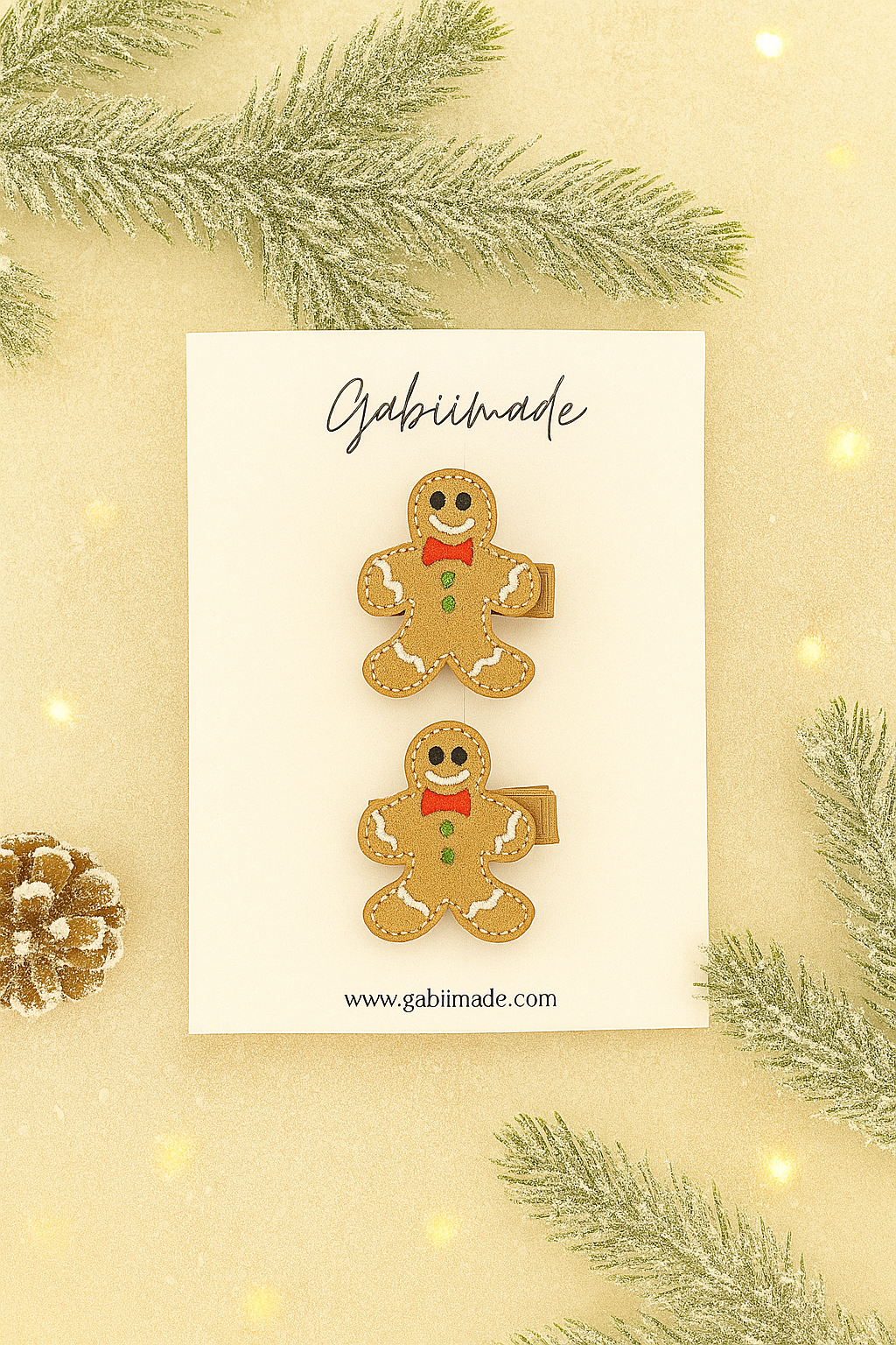 Embroidered hair clip matching set