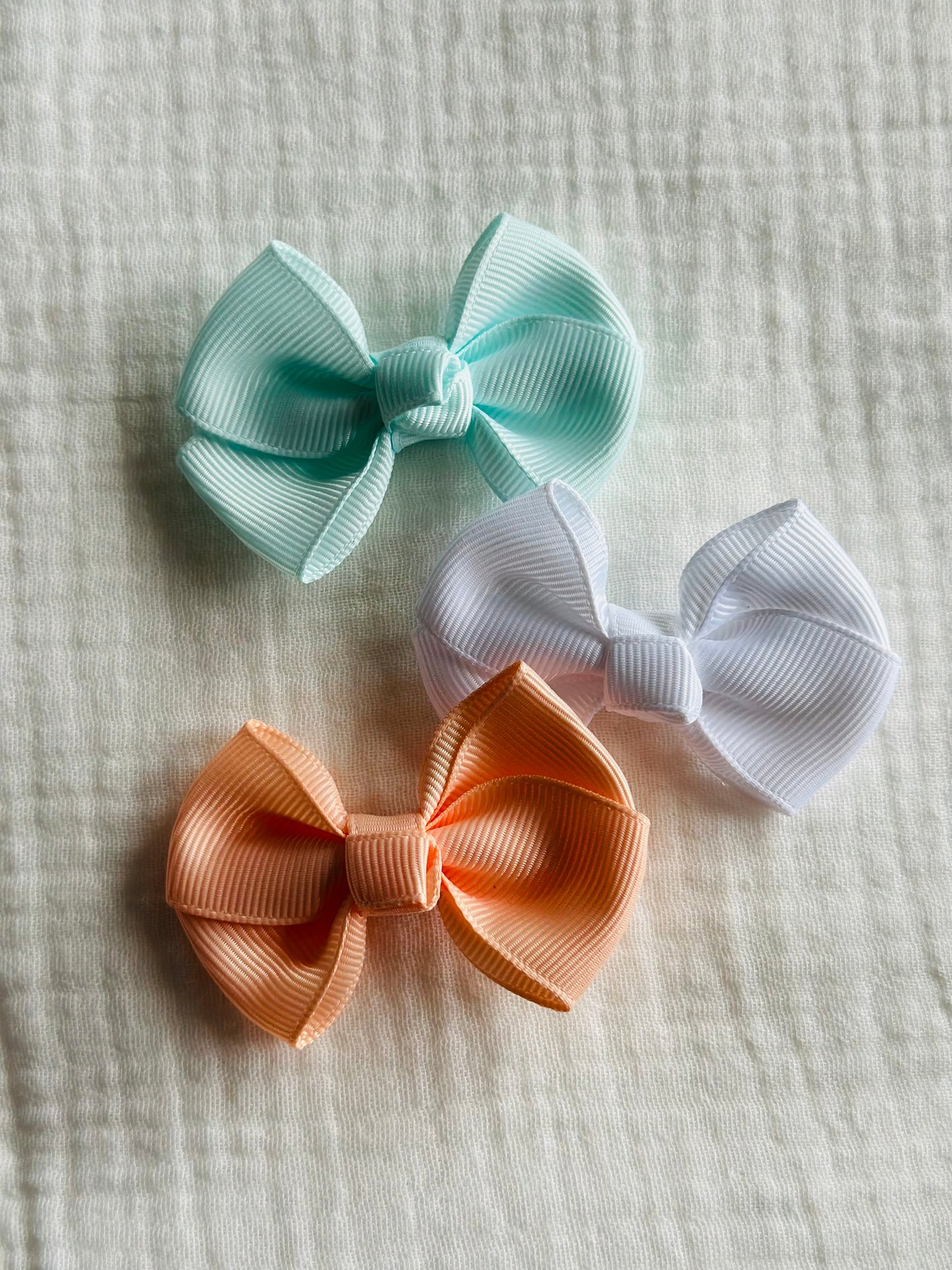 Double Tuxedo Bow Solid Colors set of 3