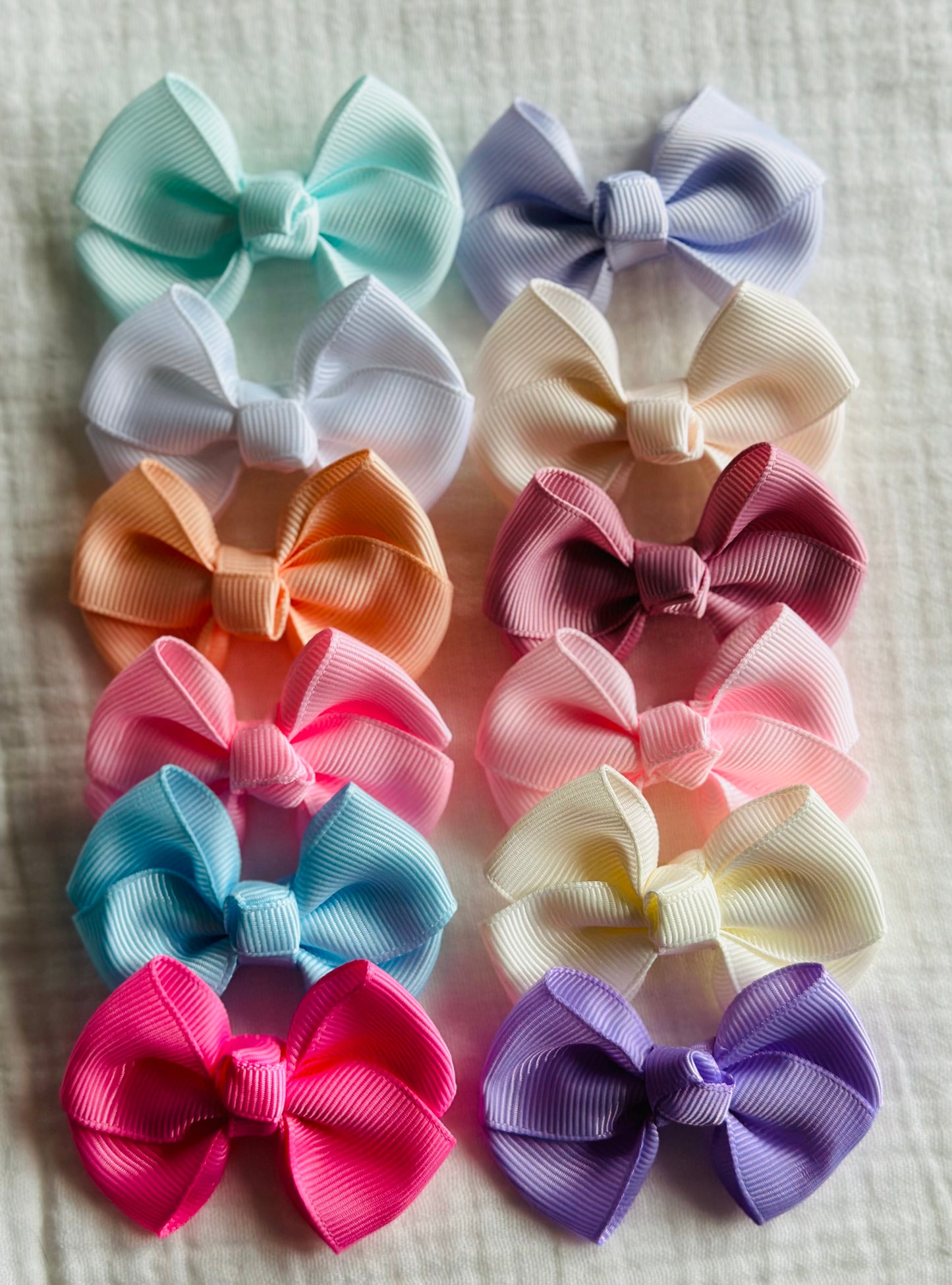 Double Tuxedo Bow Solid Colors set of 3