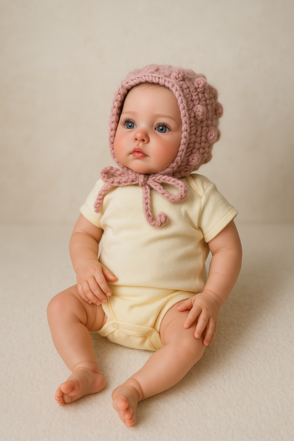 Baby Bonnet 0-3 months Dusty Rose