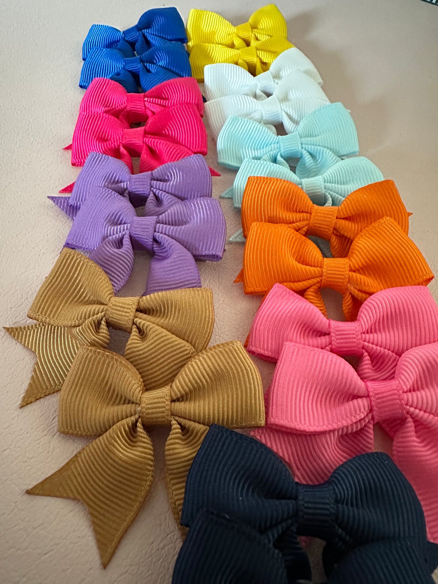 Matching Set Mini Sailor Bow Ribbon Solid Color