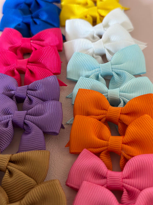 Matching Set Mini Sailor Bow Ribbon Solid Color