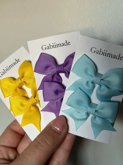 Matching Set Mini Sailor Bow Ribbon Solid Color