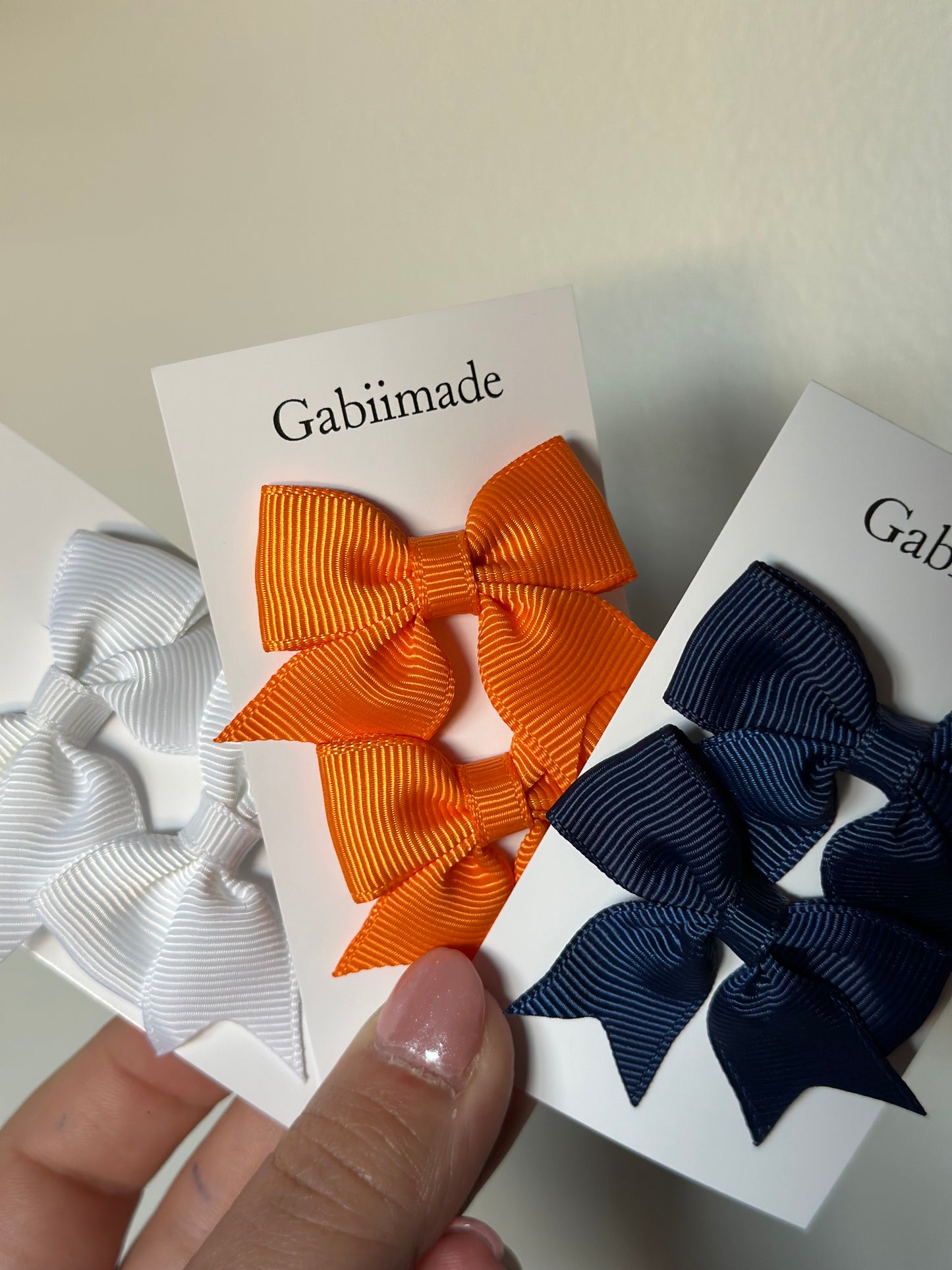 Matching Set Mini Sailor Bow Ribbon Solid Color